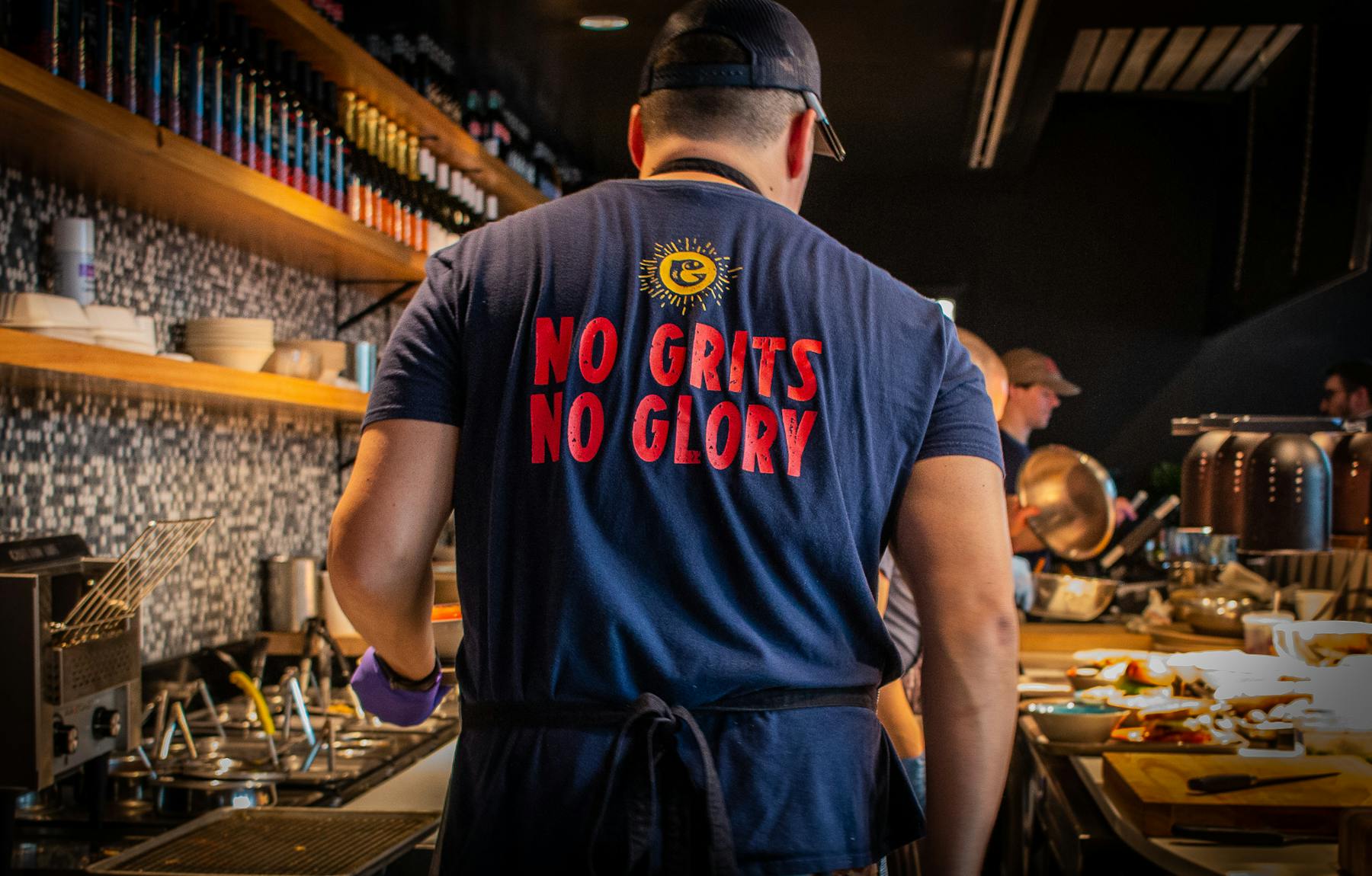 a shirt that says no grits no glory